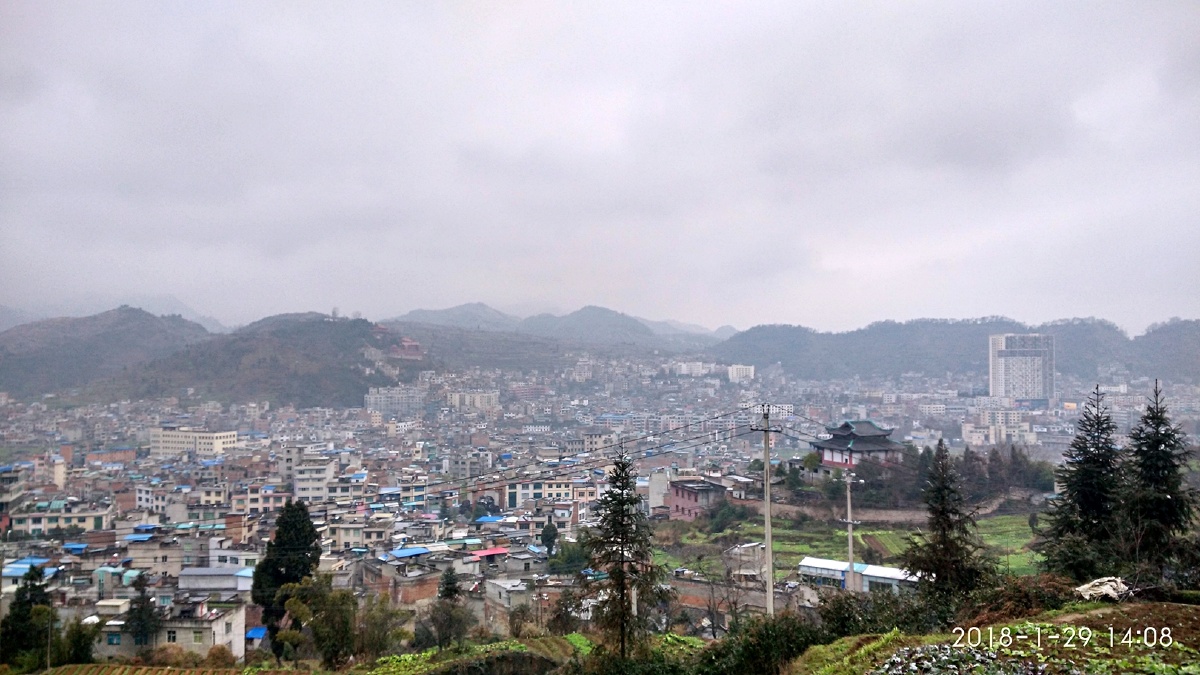 黔北重镇之首一一一打鼓新场(贵州省毕节市金沙县老城区)全景图