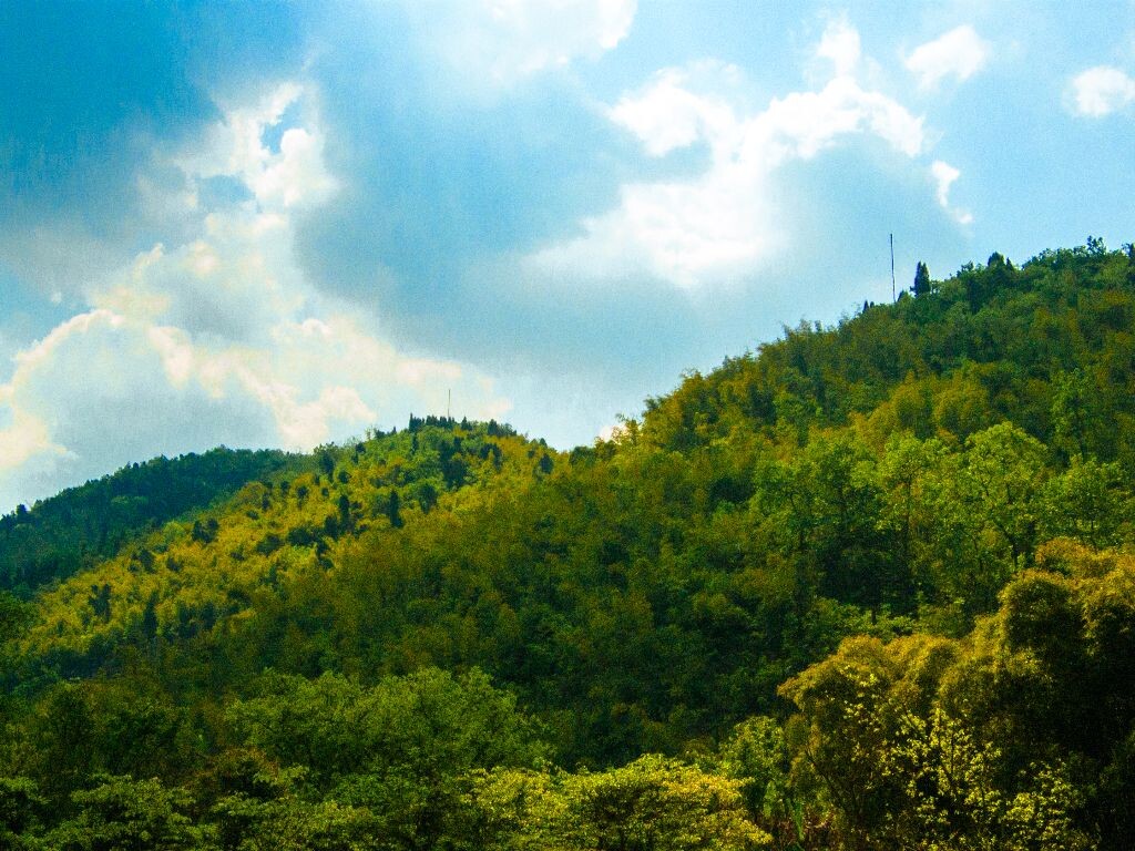 风景如画<br />
午后，阳光被云彩散射开来