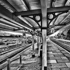 St Earth Railway Station HDR + BW