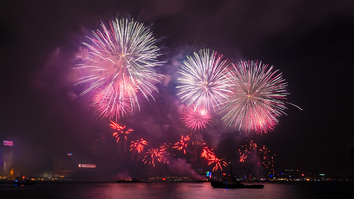 2019香港维多利亚港春节烟花秀