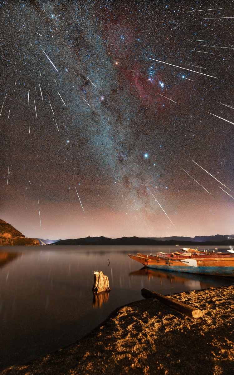 泸沽湖双子座流星雨