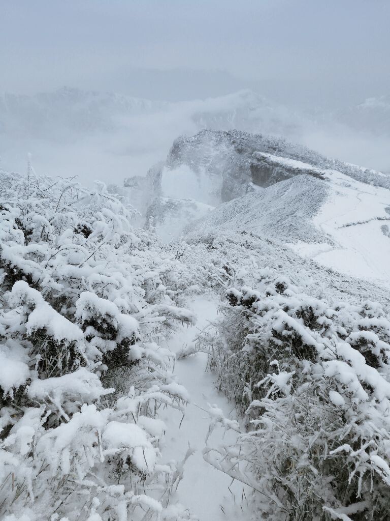 牛背山雪景图片