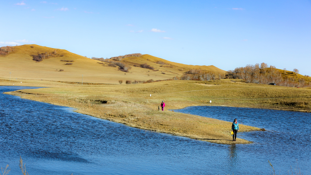 草原湖泊野鸭湖摄于乌兰布统