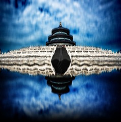 temple in mirror