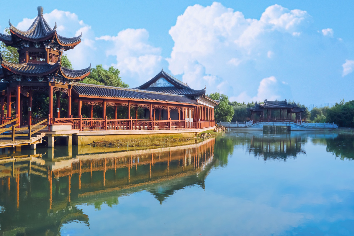 南洲湿地公园风雨桥