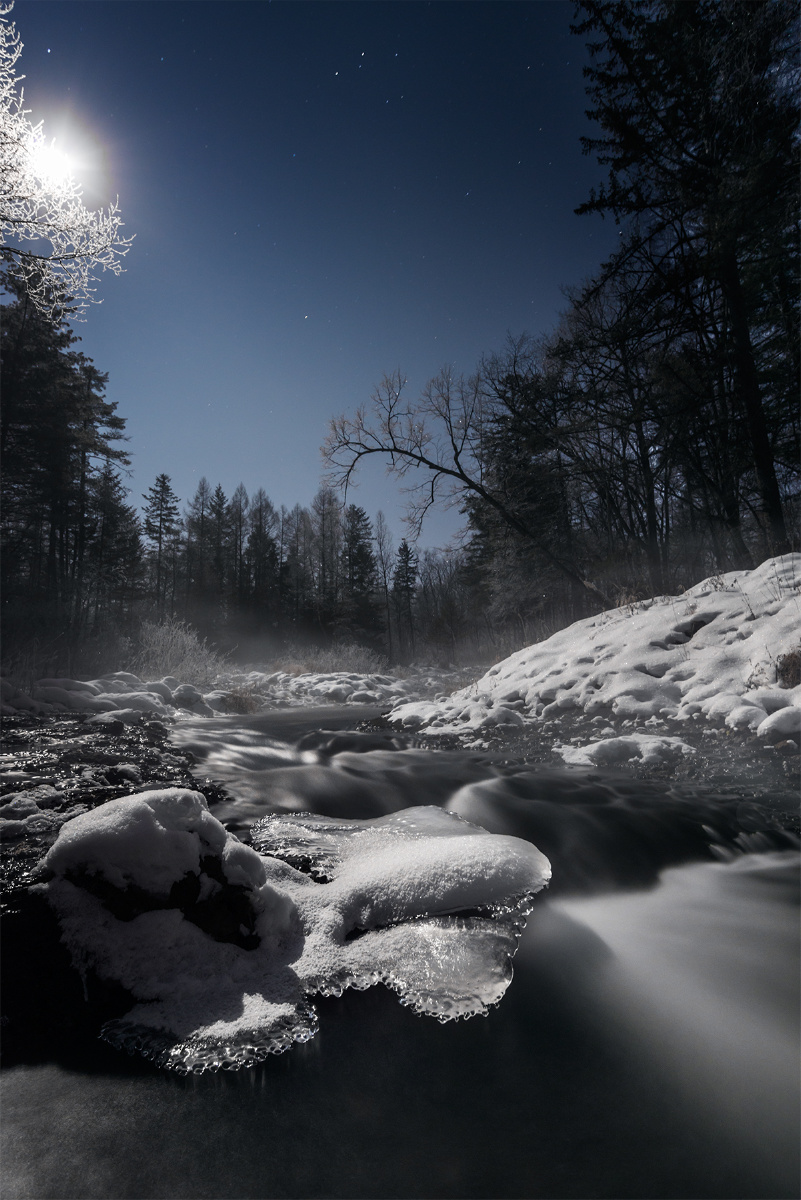 明月山间照,清泉石上流.