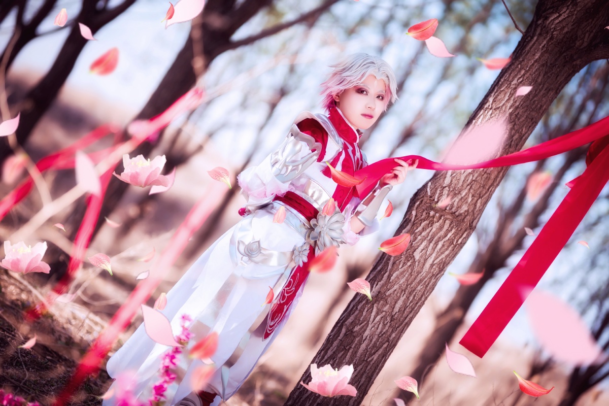 桃之夭夭灼灼其华诸葛亮武陵仙君cos拍摄