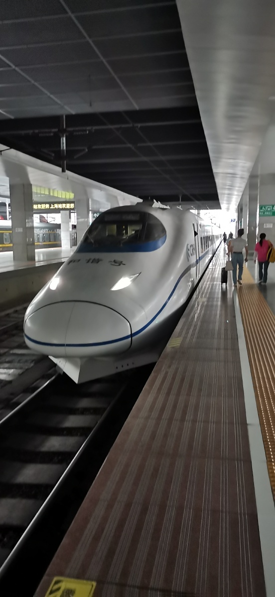 高铁上海站复兴号和谐号