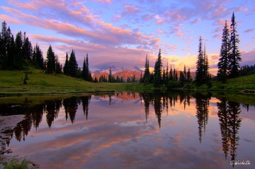 Rainier on fire