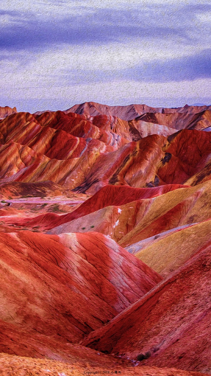 张掖丹霞地貌浓郁油画效果