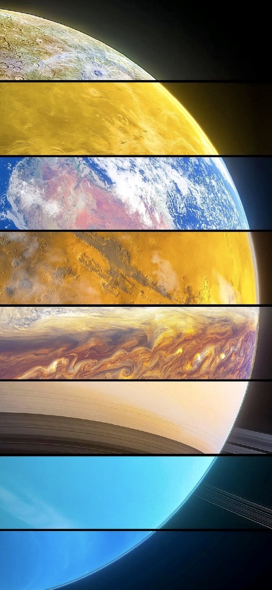 八大行星切片壁纸