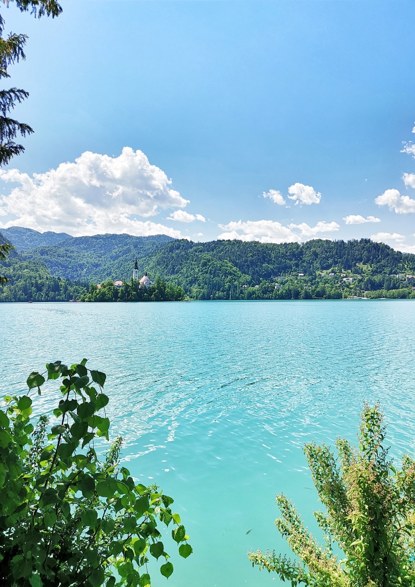 斯洛文尼亚最美的湖布莱德湖湖水碧绿清澈湖畔悬崖上古堡耸立登上古堡
