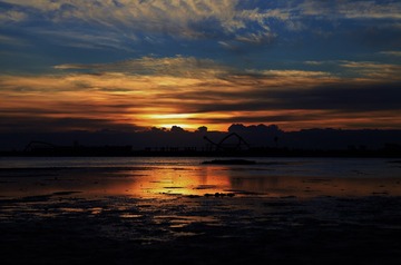 沼泽地撞见黄昏