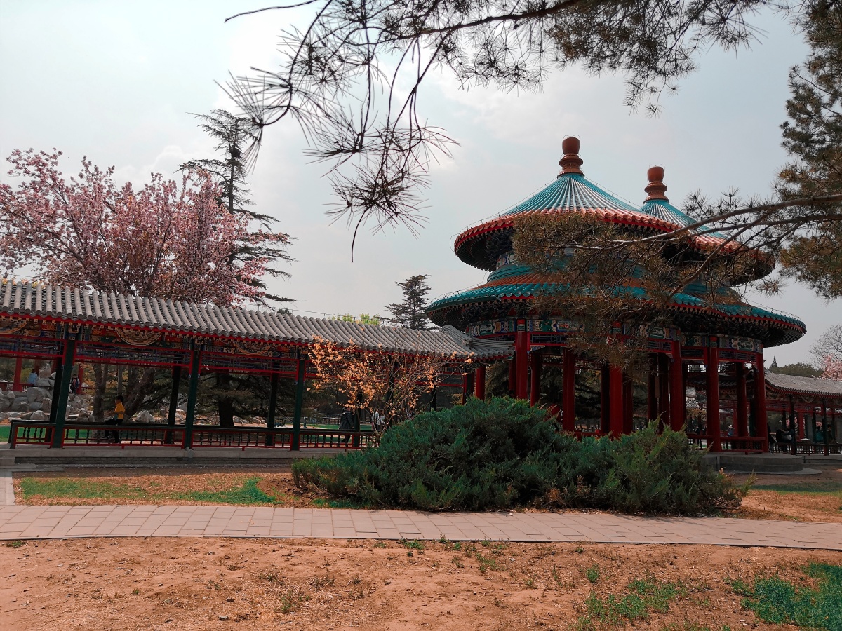 京城即景天坛公园双亭