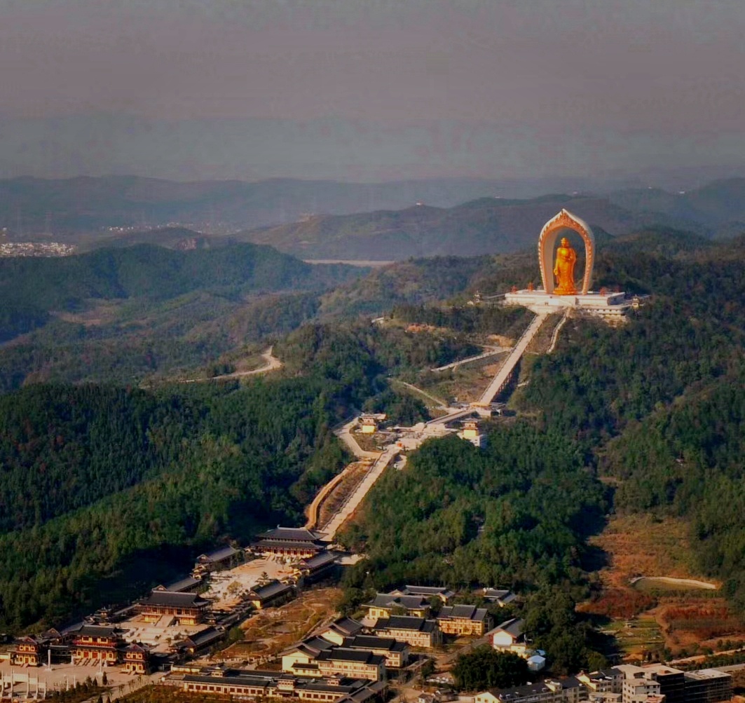 航拍江西东林大佛.