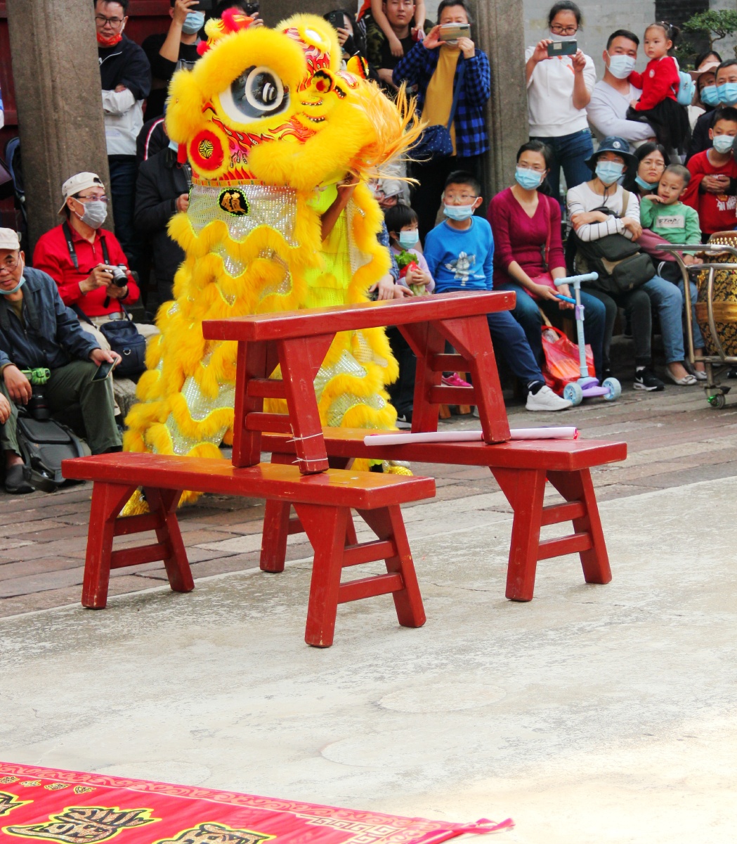 国家级非遗广东醒狮黄狮代表吉祥中国年味狮舞舞狮