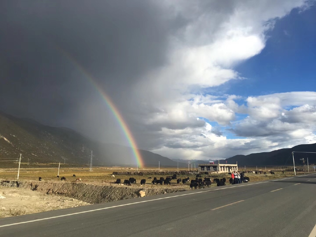 藏区61半晴半雨双彩虹