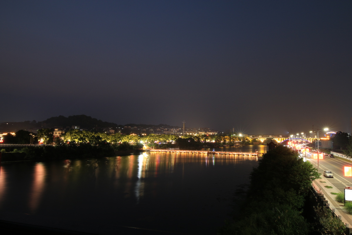 永州零陵古城潇水两岸夜景风光