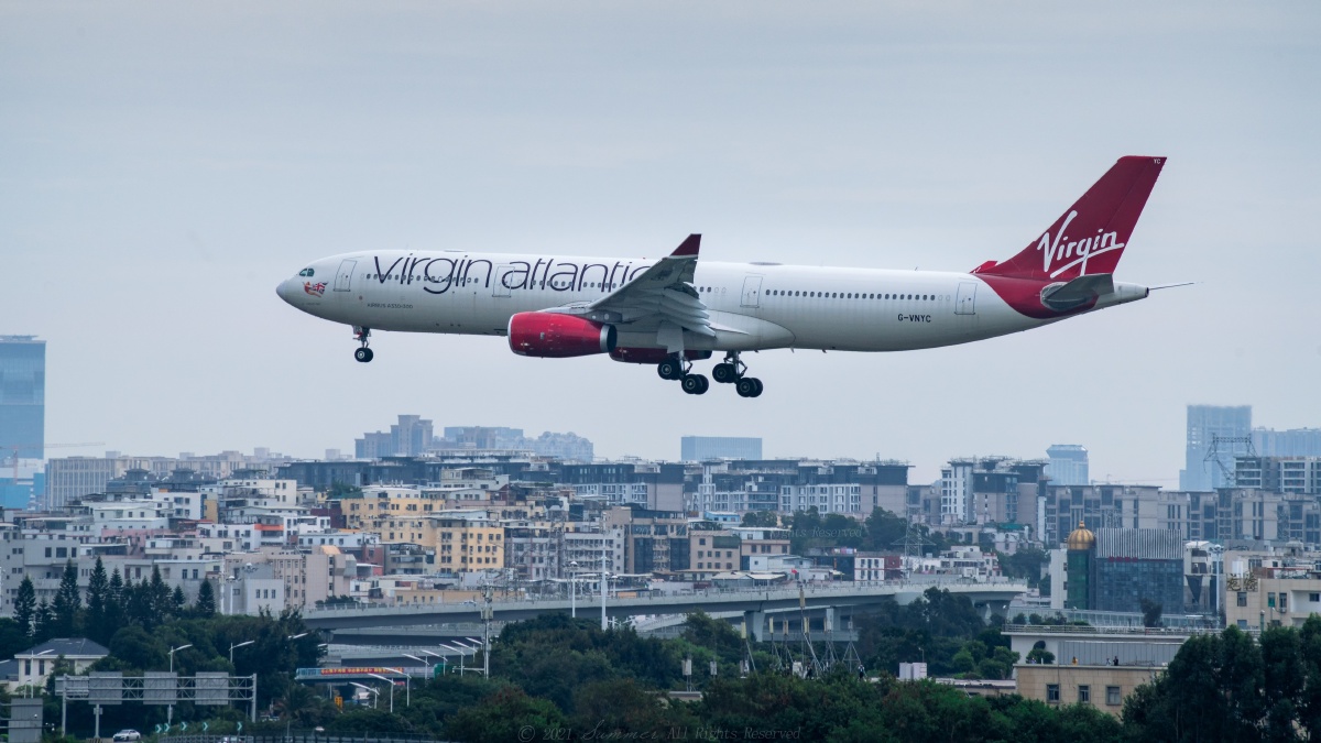 「飞越」 维珍航空 vir819p 空客a330-343 g-vnyc 伦敦(lhr)-厦门(xmn