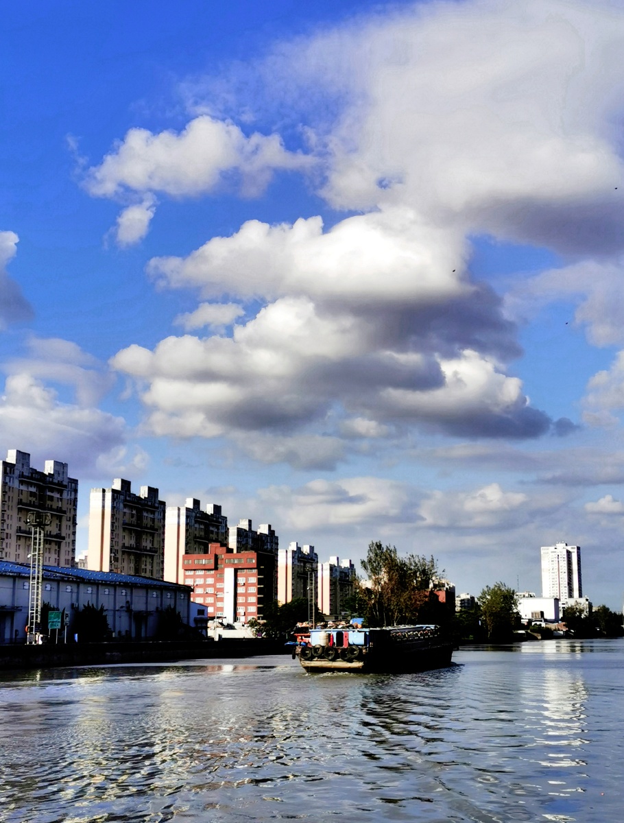 小河掠影上海浦东新区川杨河南段