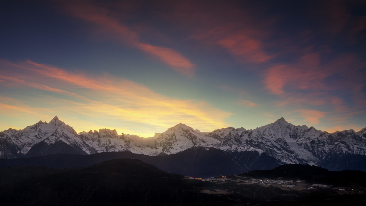 梅里雪山日落
