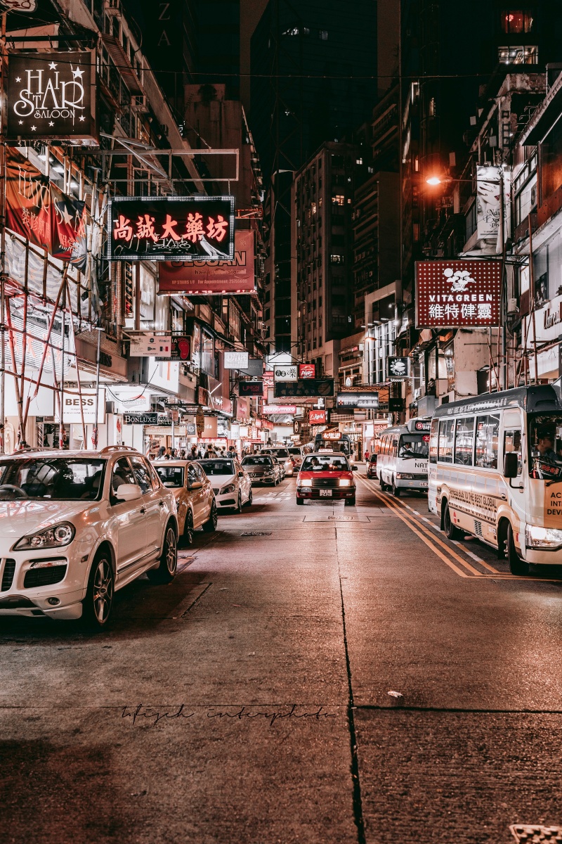 香港街拍单色之夜