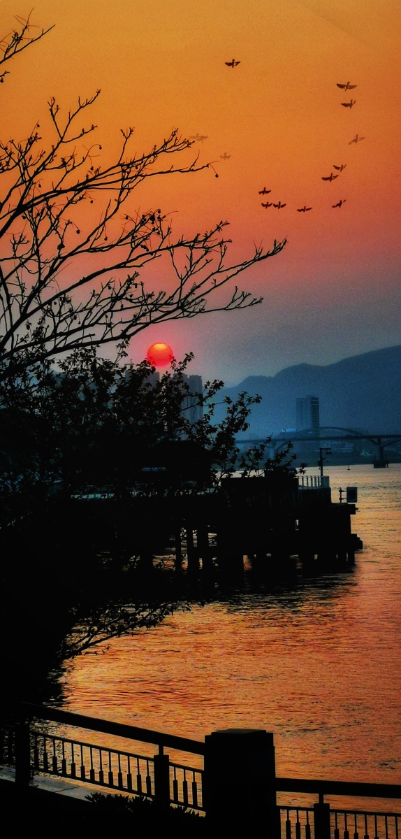 日落西山一点红摄于温州市鹿城区