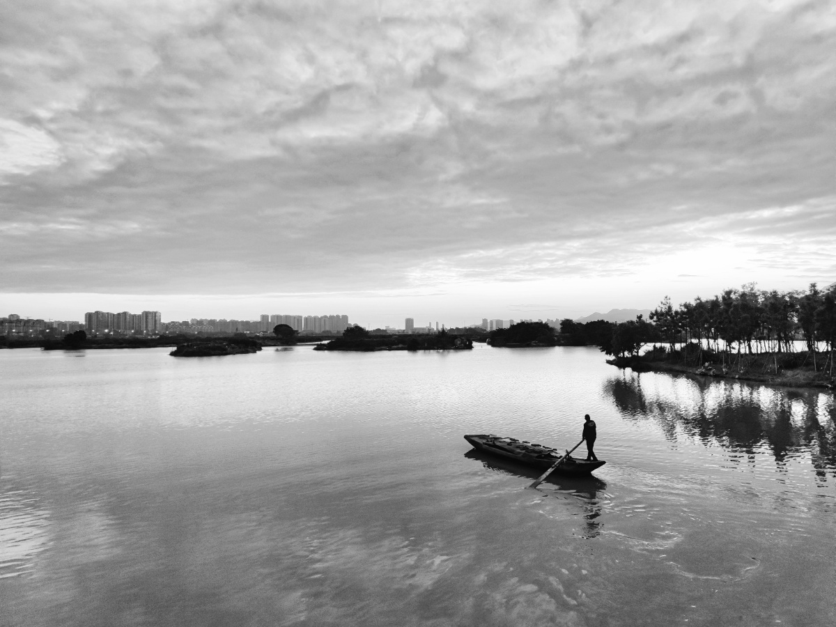 黑白独舟摄于温州瓯海