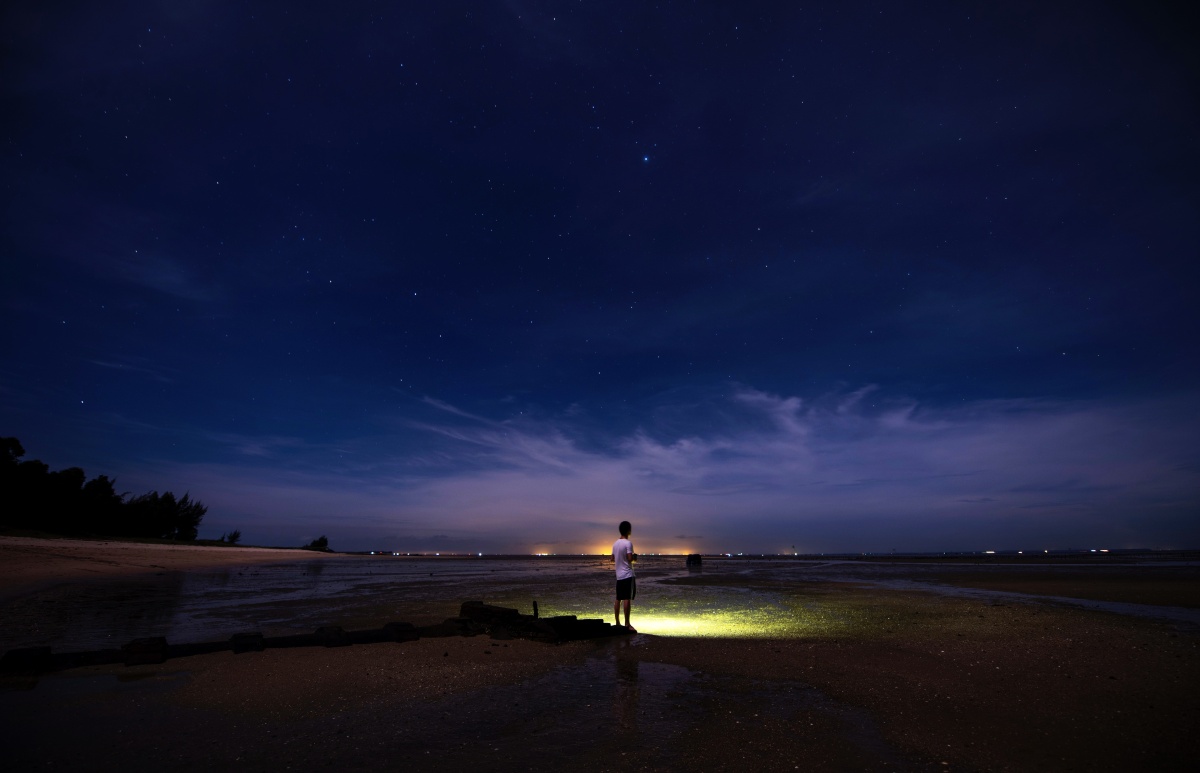 一个人独享夜空