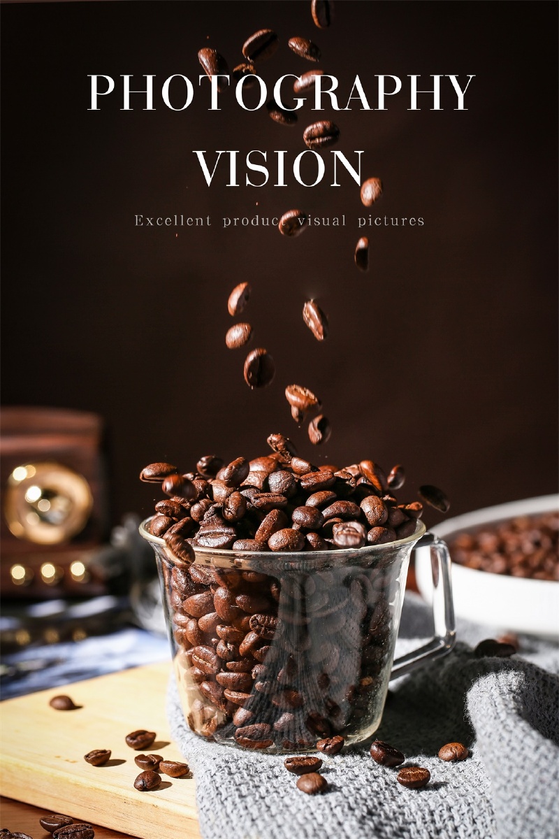 产品摄影咖啡豆创意拍摄