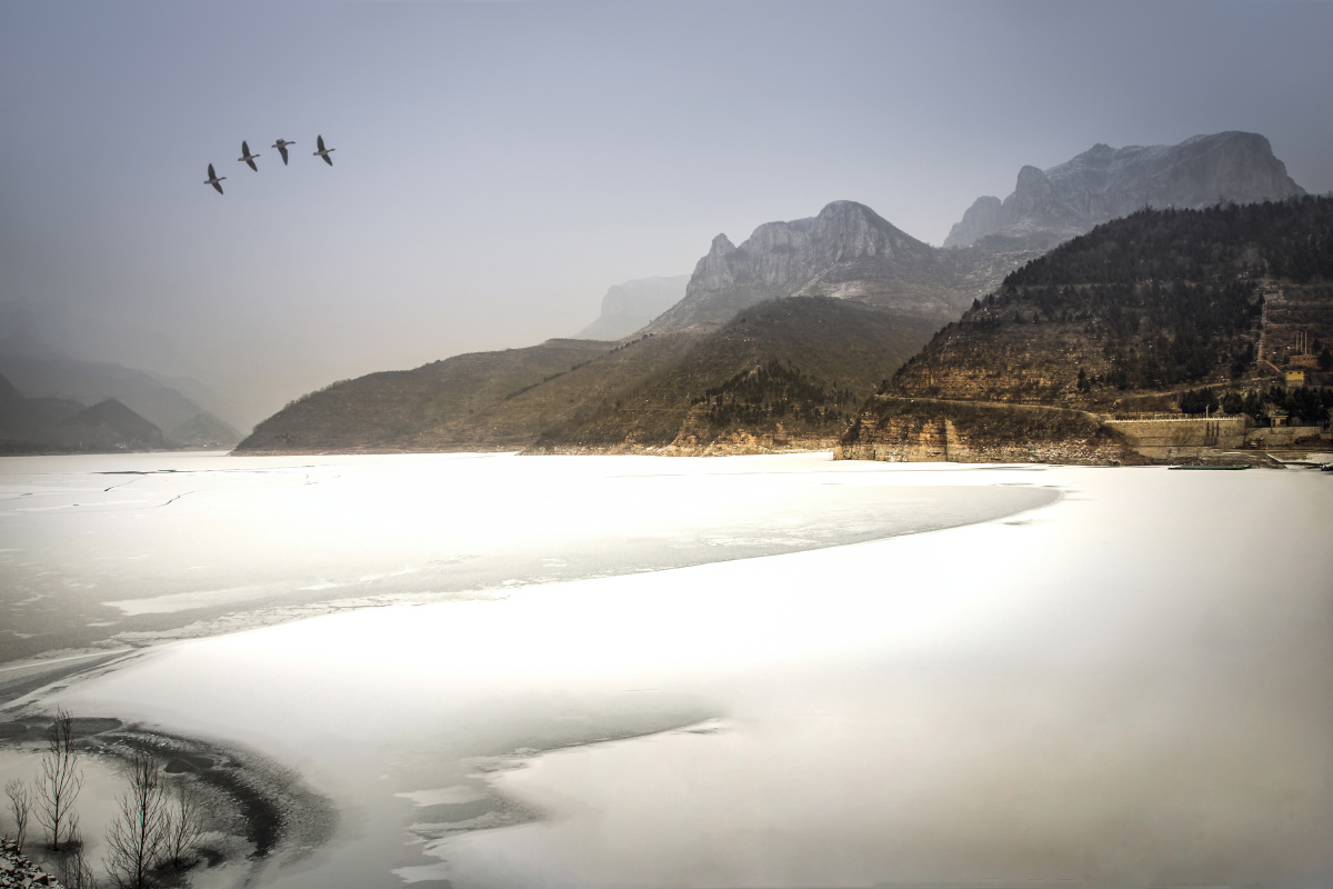 2018年1月25日,使用佳能6d相机拍摄于河北省邯郸市武安市朝阳湖