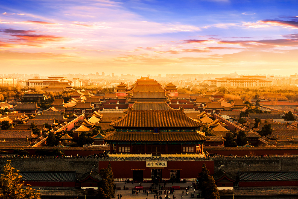 彩霞辉映故宫博物院