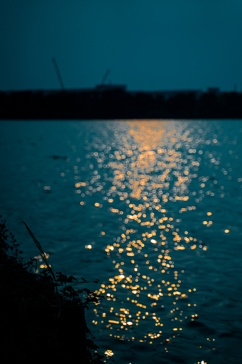 水面上的光斑日落