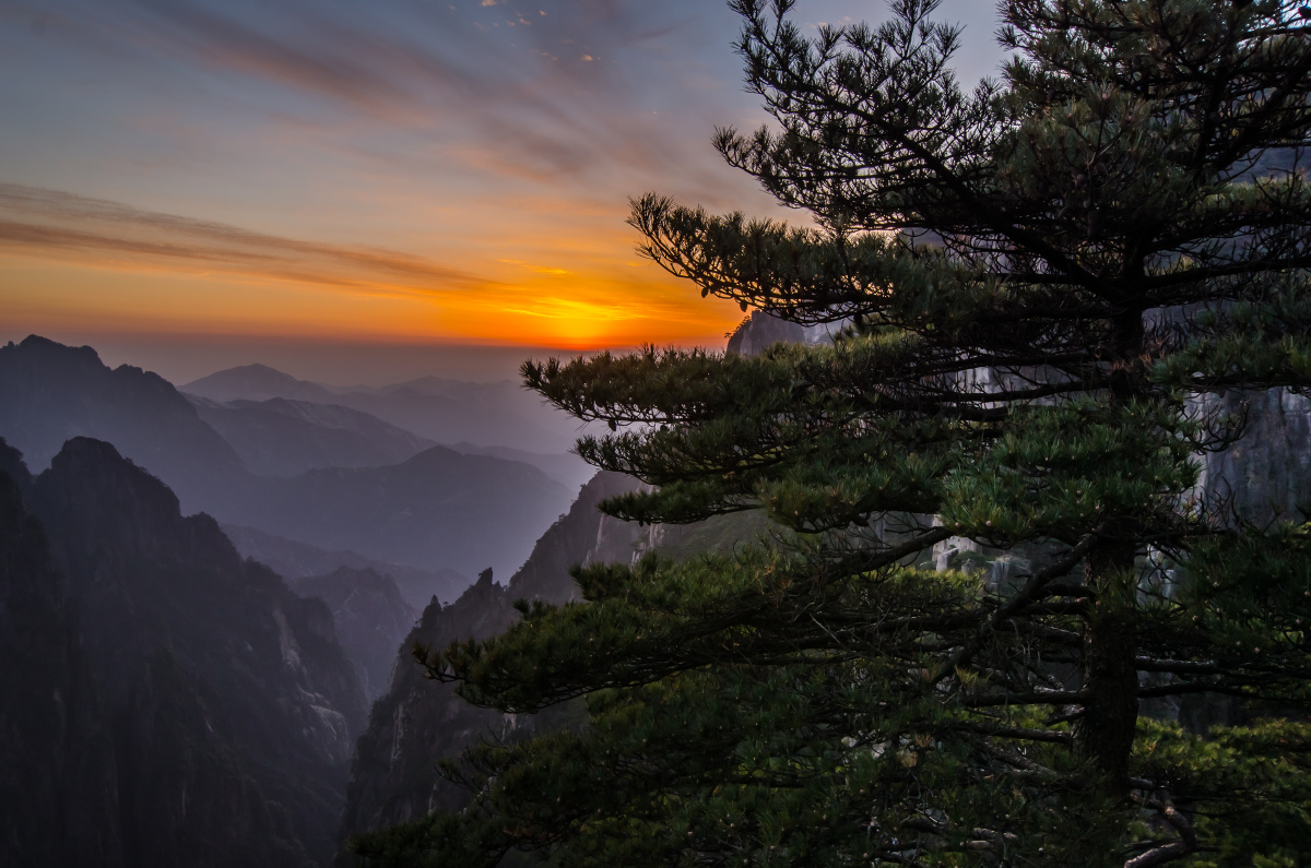 黄山-排云亭晚霞