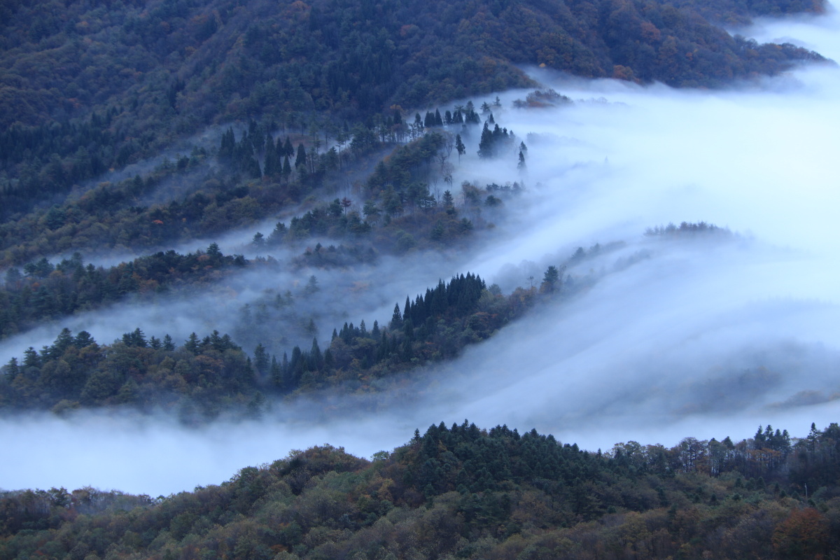 大老岭的云瀑布