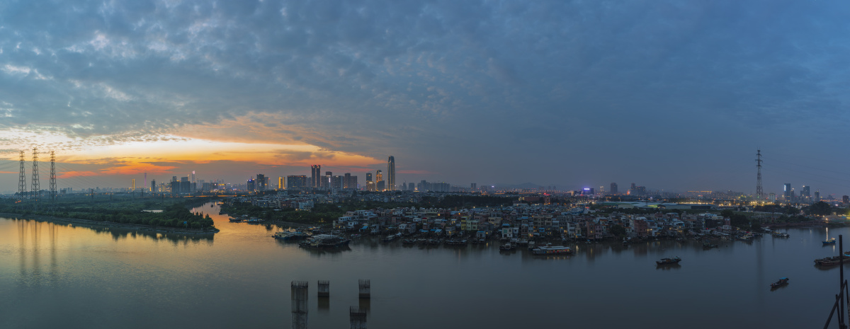 广州黄埔渔村全景