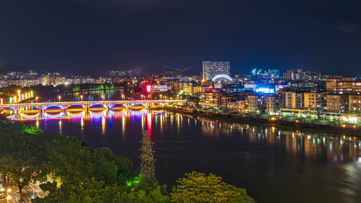 广州从化街口大桥夜色