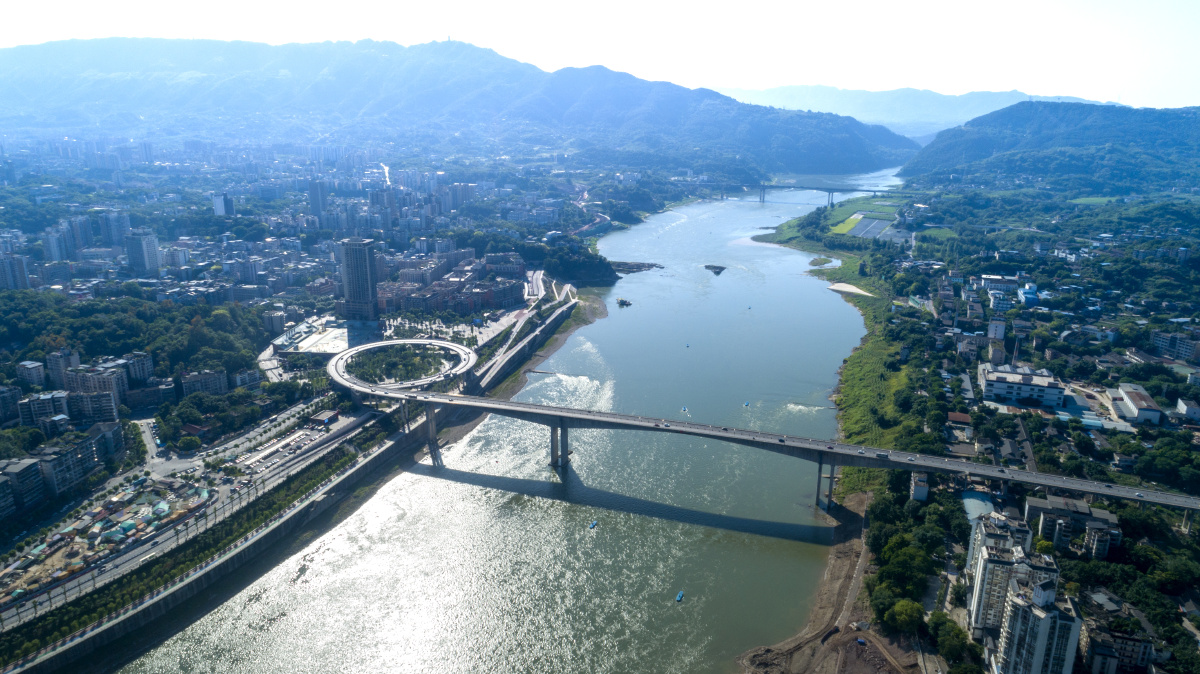 航拍重庆北碚城