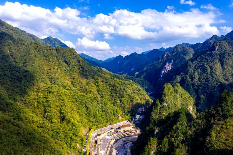 航拍重庆城口亢谷景区风光