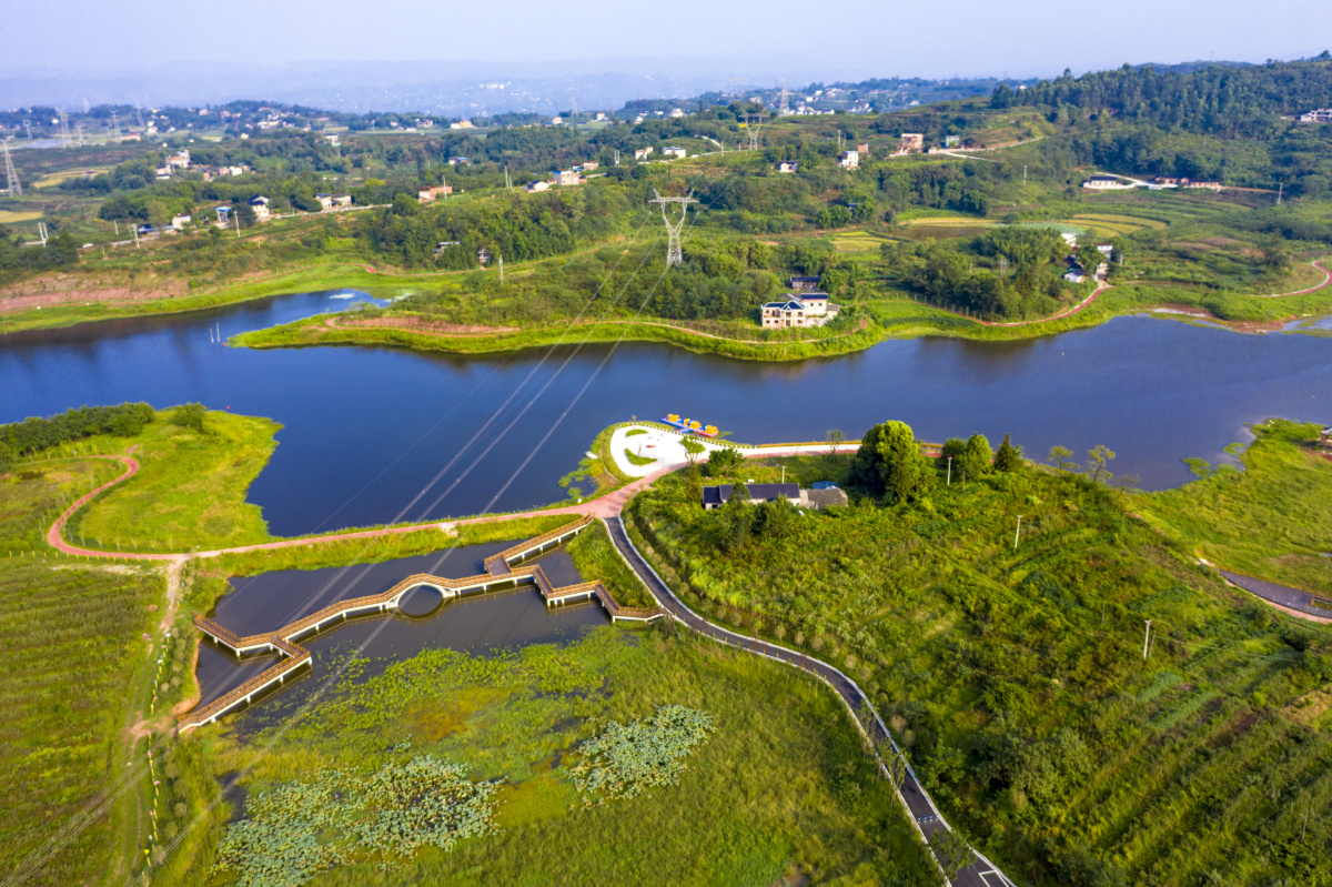 航拍重庆江津雨仙农谷风光