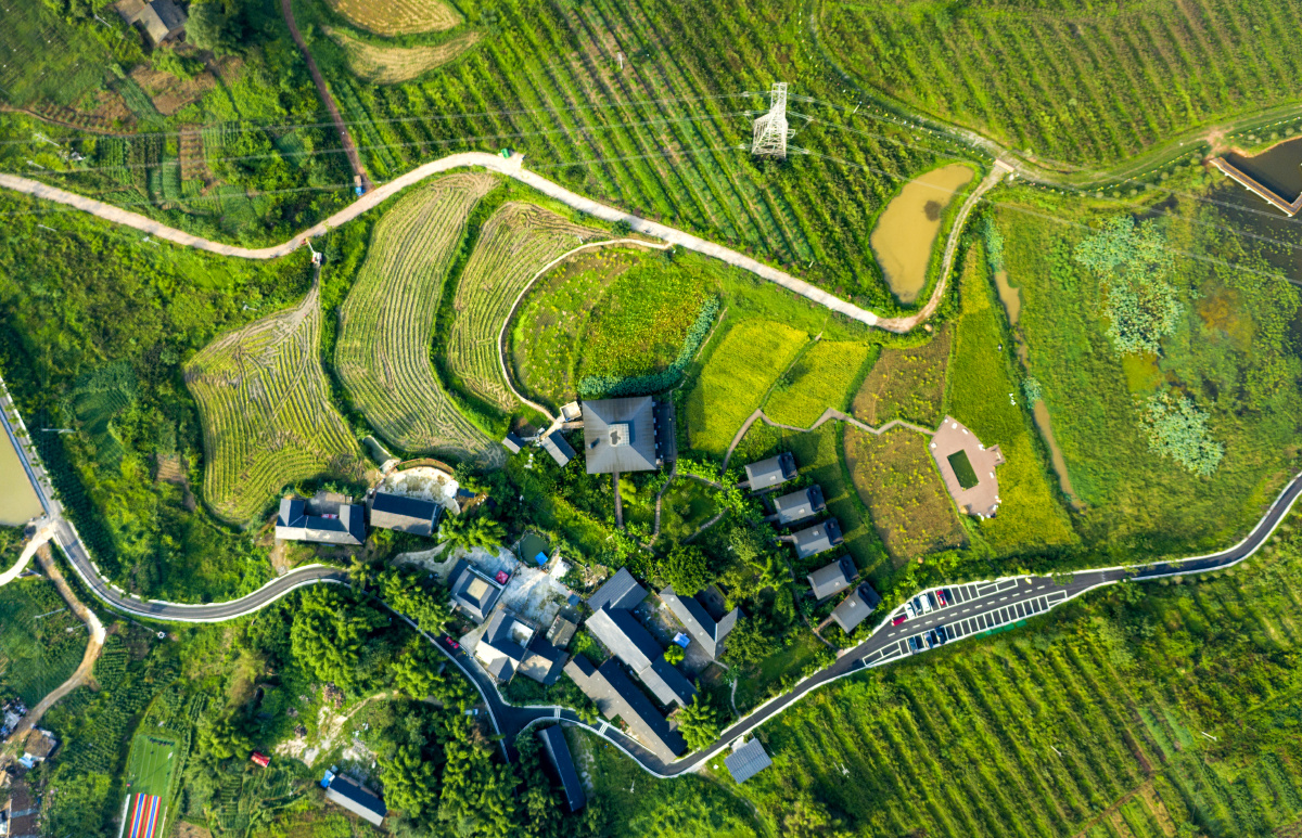 航拍重庆江津雨仙农谷风光