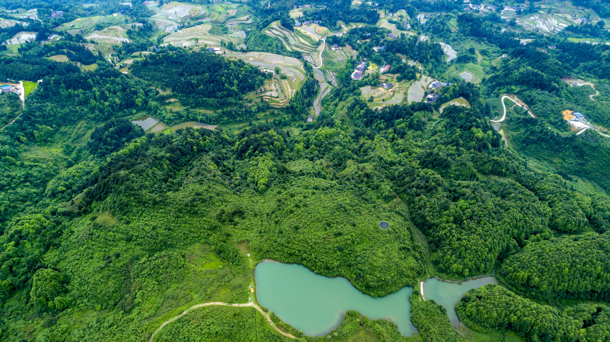 航拍重庆南川金佛山的风吹岭
