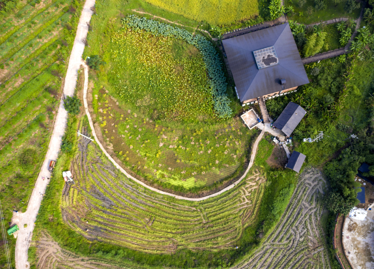 航拍重庆江津雨仙农谷风光