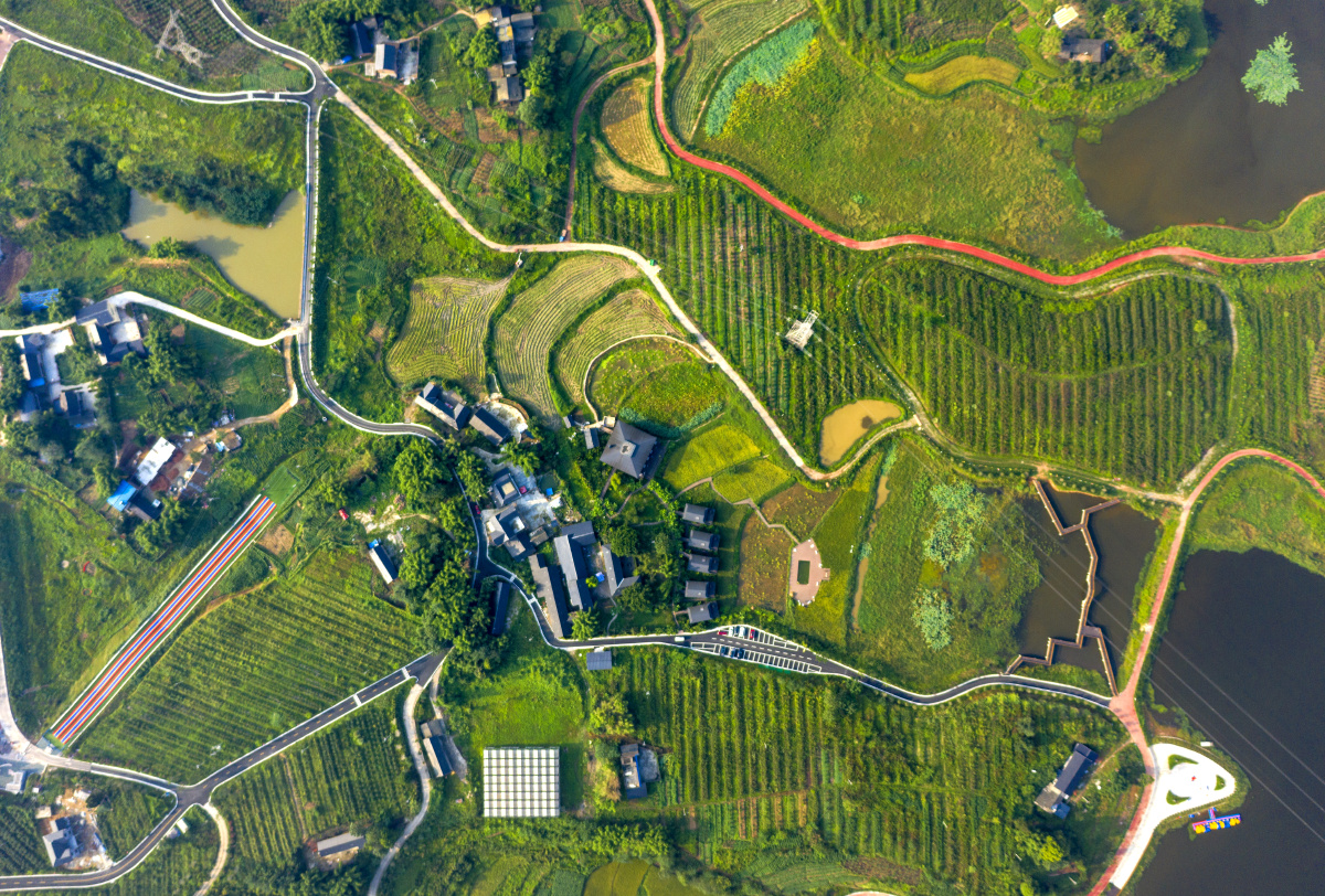 航拍重庆江津雨仙农谷风光