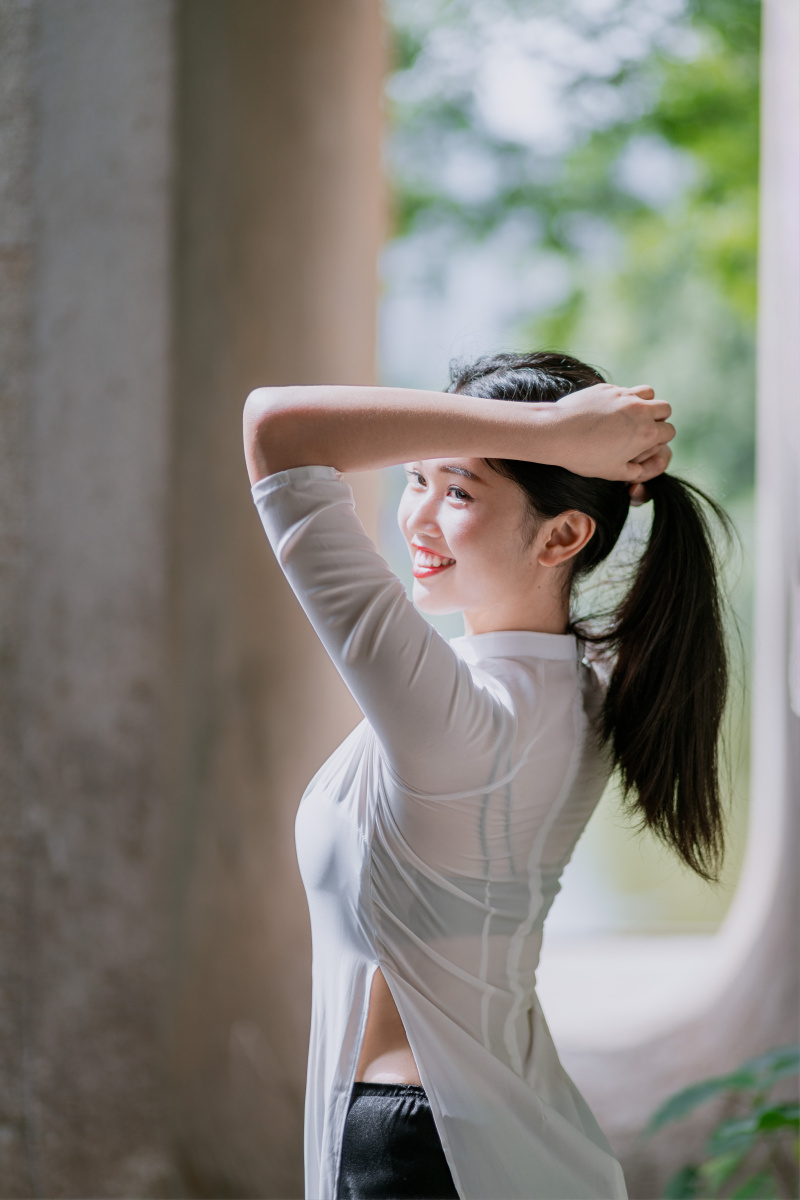 越南奥黛校园摄影