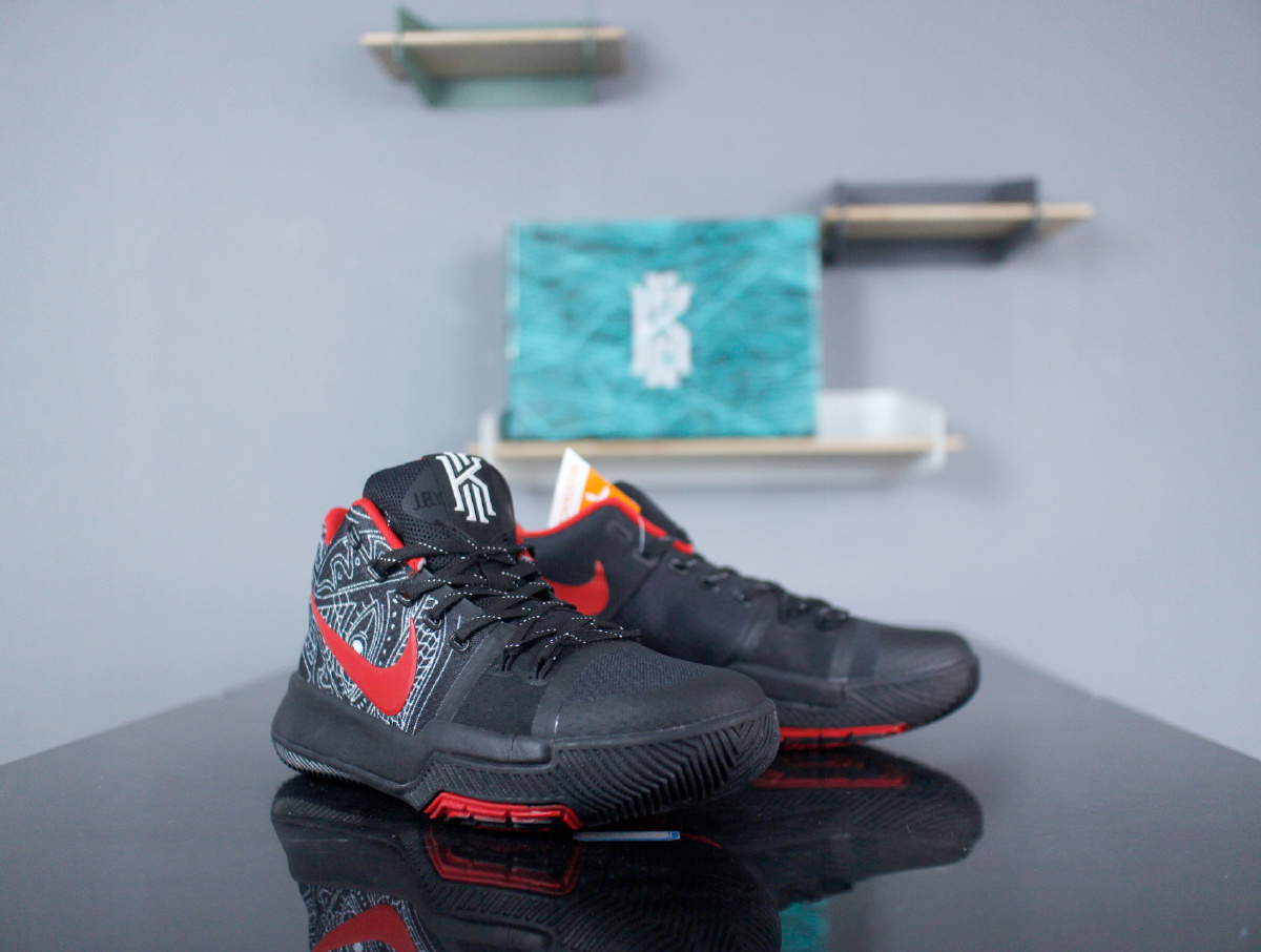 nikekyrin3mmep欧文3代852396030黑红赤血图腾