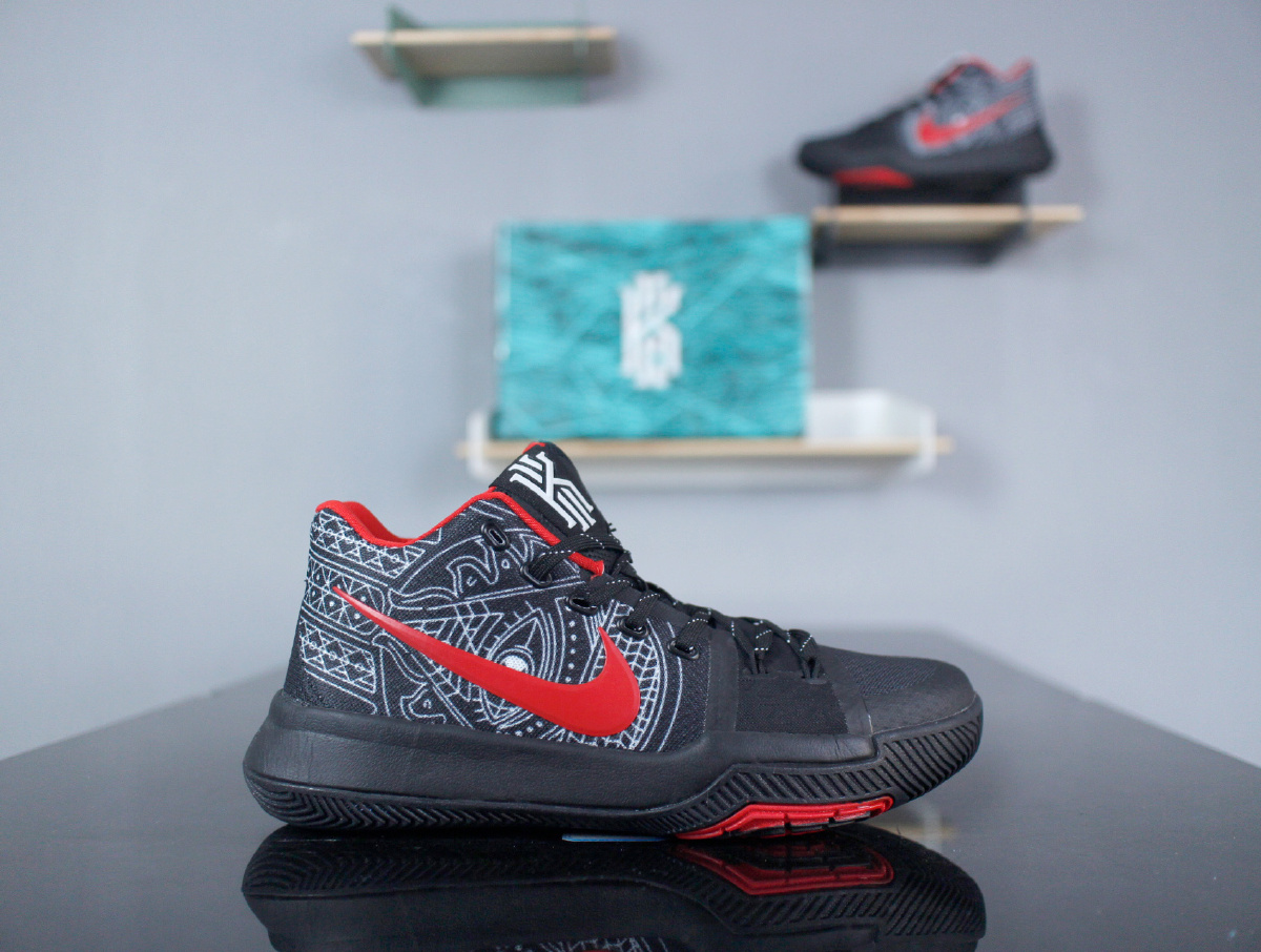 nikekyrin3mmep欧文3代852396030黑红赤血图腾