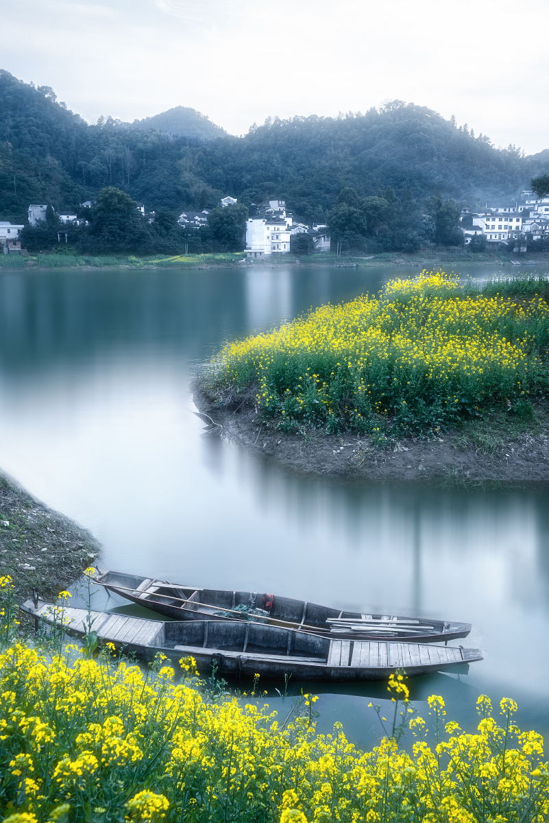 野渡无人舟自横皖南新安江山水画廊