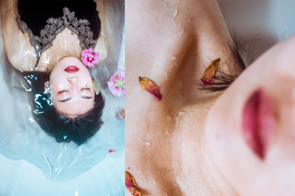 一组厌世脸浴室拍摄