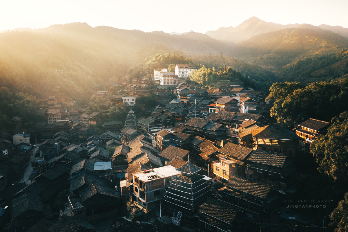 广西三江侗寨,宁静的小村庄给人一种很安宁舒适的感觉.